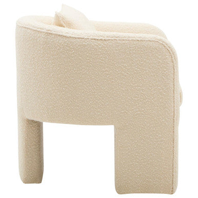 Orsina Ozzero Ivory Boucle Curved Armchair | Modern Accent Chair