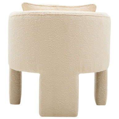 Orsina Ozzero Ivory Boucle Curved Armchair | Modern Accent Chair