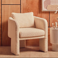 Orsina Ozzero Ivory Boucle Curved Armchair | Modern Accent Chair