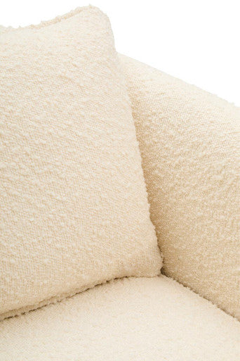 Orsina Ozzero Ivory Boucle Curved Armchair | Modern Accent Chair