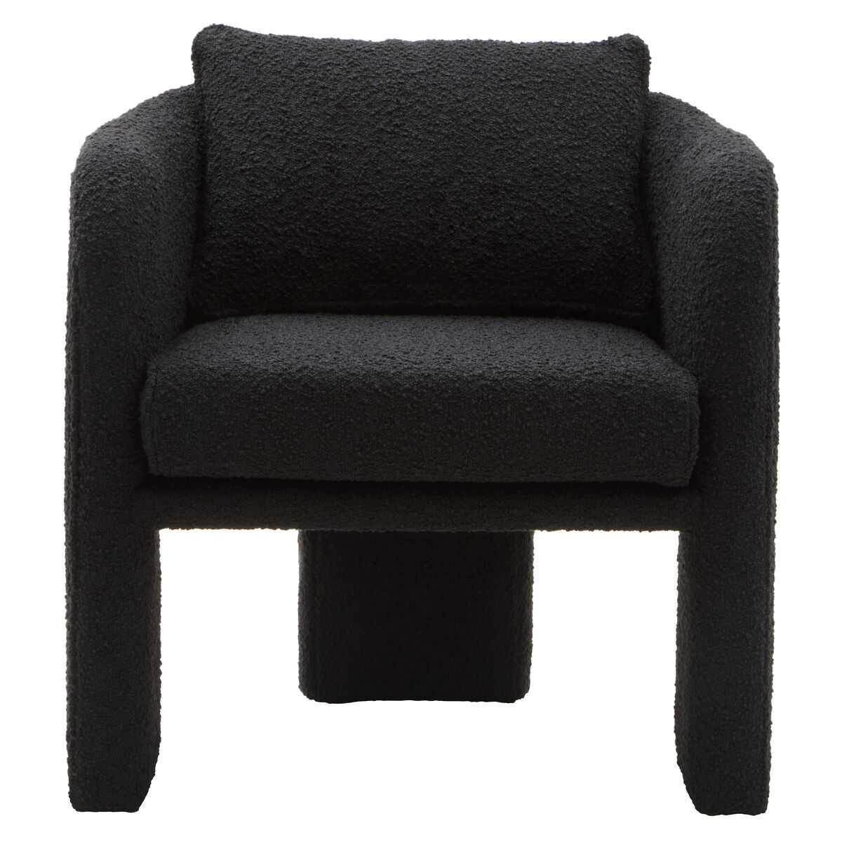 Orsina Ozzero Black Boucle Curved Armchair – Modern Accent Chair