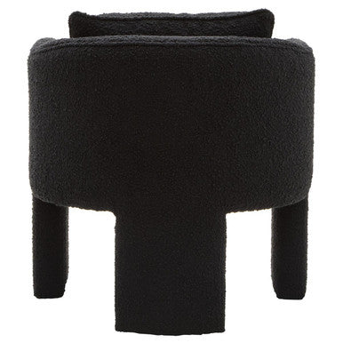 Orsina Ozzero Black Boucle Curved Armchair – Modern Accent Chair