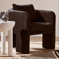 Orsina Ozzero Black Boucle Curved Armchair – Modern Accent Chair