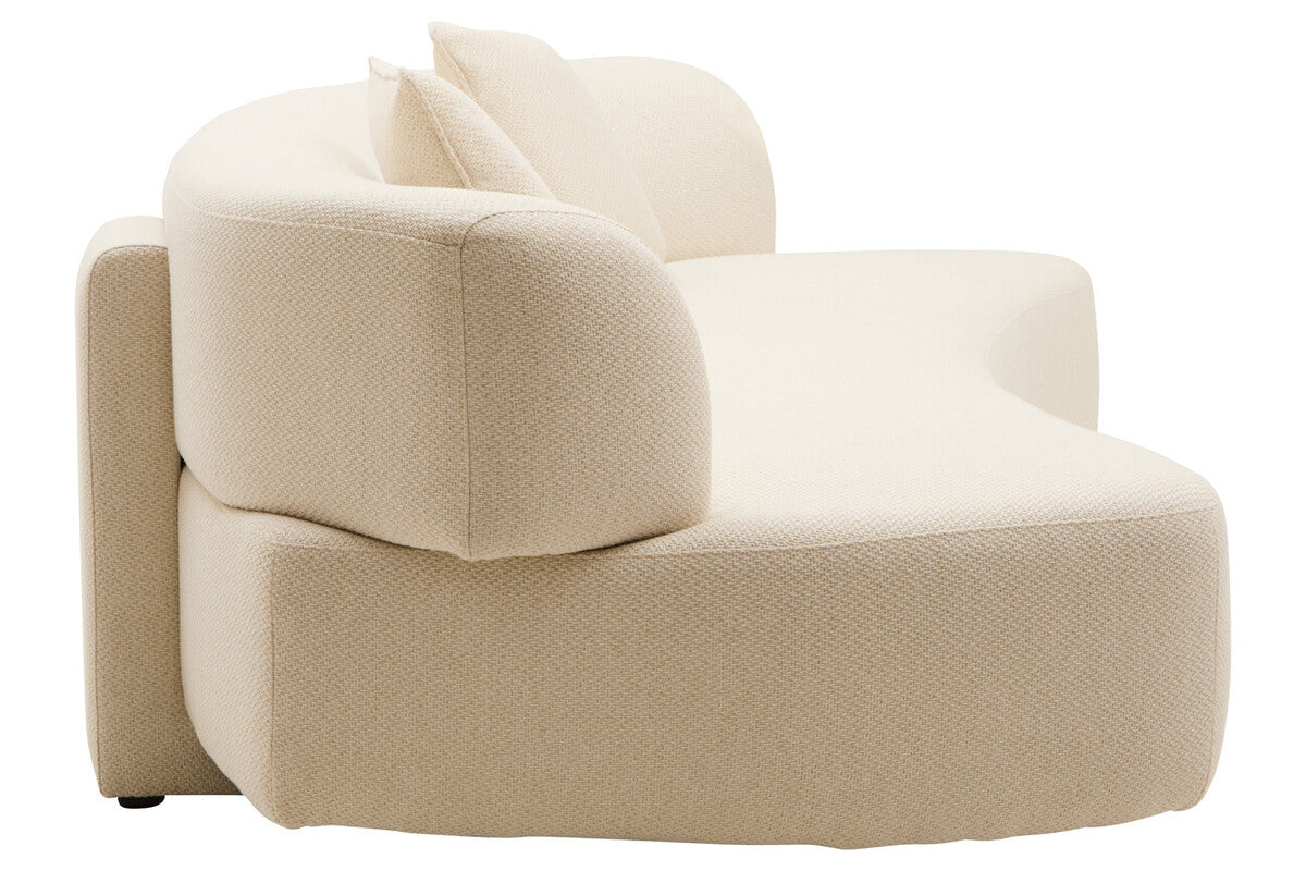Orsina Ozzano 3 Seater Curved Sofa – Cream Linen Modern Living Room