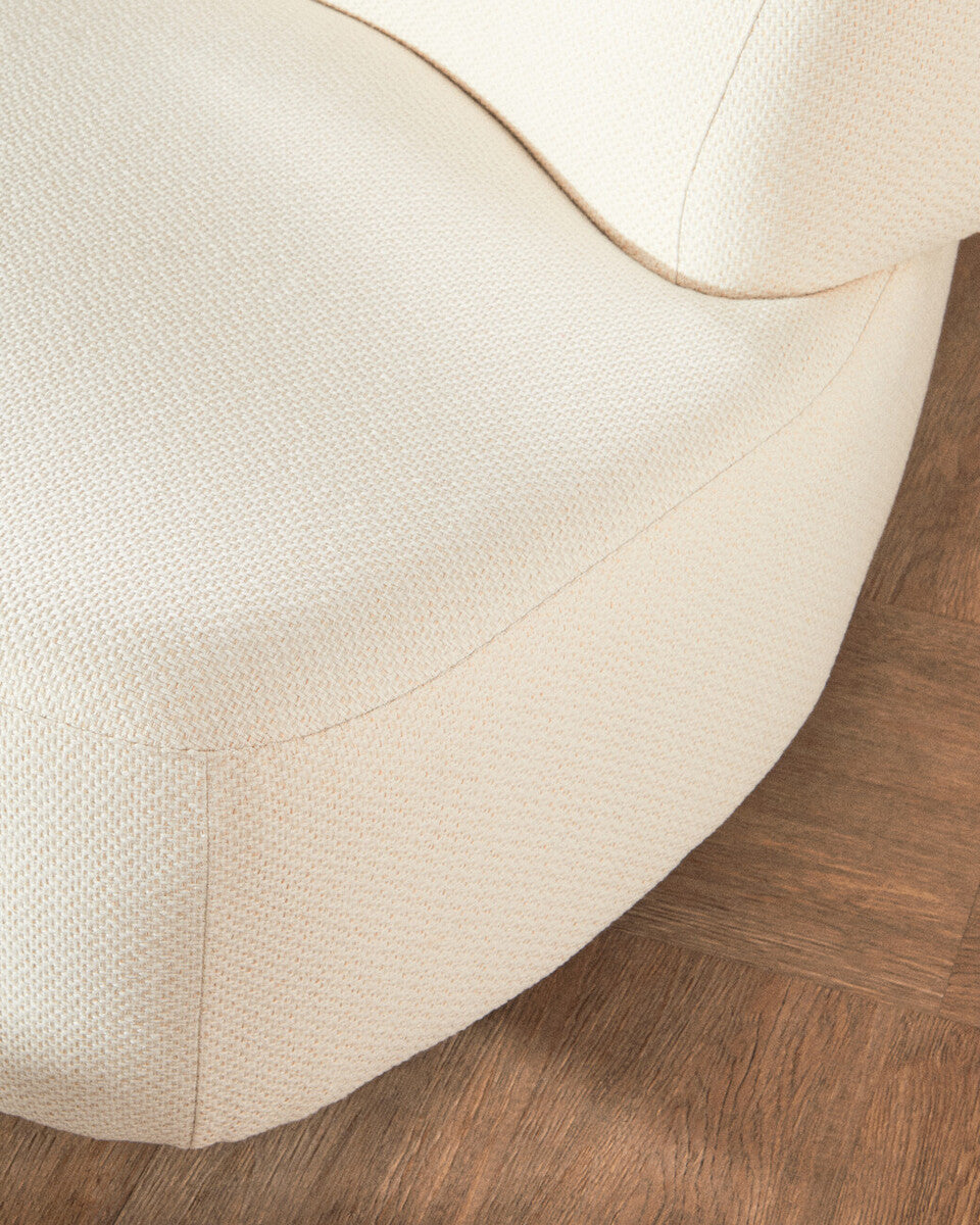 Orsina Ozzano 3 Seater Curved Sofa – Cream Linen Modern Living Room