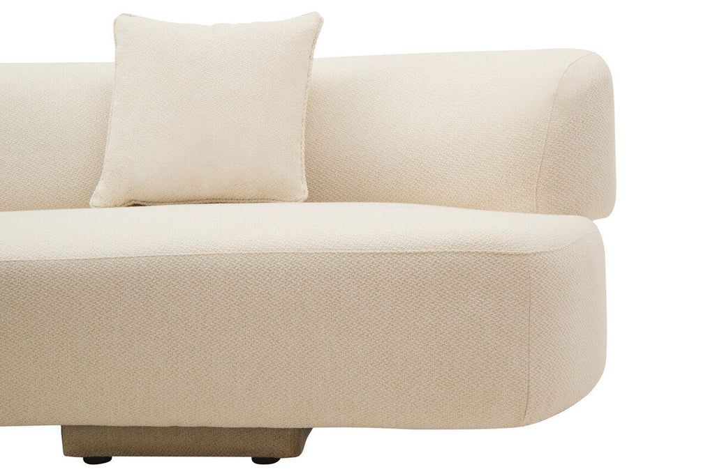 Orsina Ozzano 3 Seater Curved Sofa – Cream Linen Modern Living Room