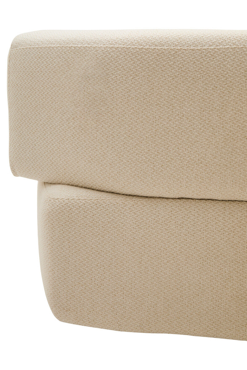 Orsina Ozzano 3 Seater Curved Sofa – Cream Linen Modern Living Room