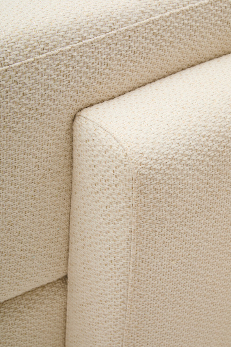Orsina Ozzano 3 Seater Curved Sofa – Cream Linen Modern Living Room