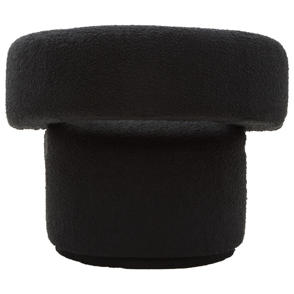 Orsina Oliveto Black Boucle Curved Swivel Armchair | Modern Accent Chair