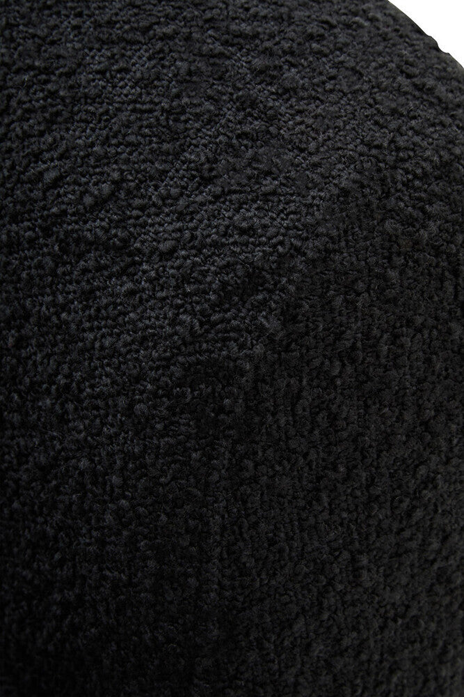 Orsina Oliveto Black Boucle Curved Swivel Armchair | Modern Accent Chair