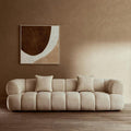 Orsina Ordona 3-Seater Curved Sofa – Cream Linen Quilted Design