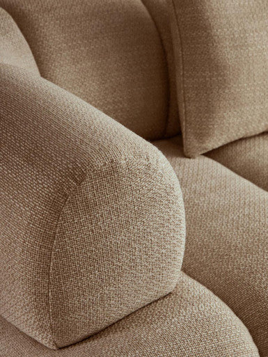 Orsina Ordona 3-Seater Curved Sofa – Cream Linen Quilted Design