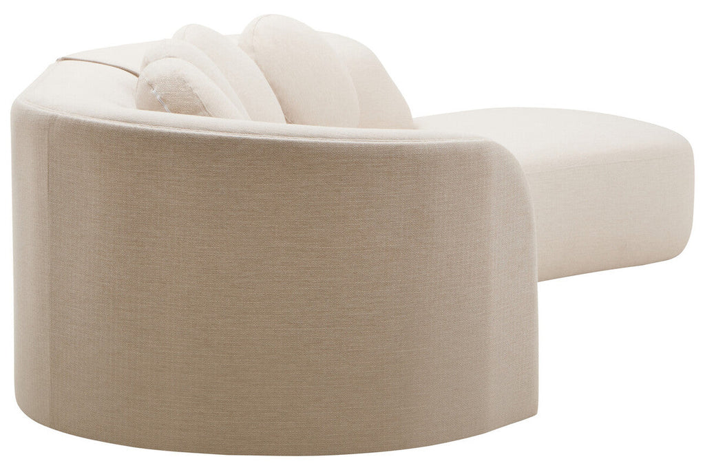 Orsina Ovada 3 Seater Curved Sofa – Cream Linen Upholstered Couch