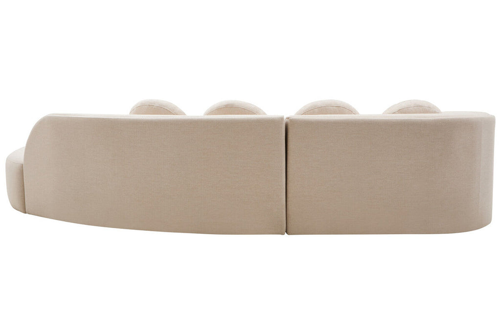 Orsina Ovada 3 Seater Curved Sofa – Cream Linen Upholstered Couch