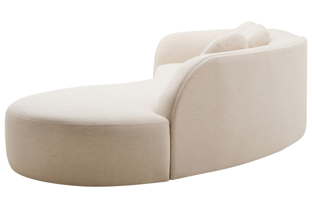 Orsina Ovada 3 Seater Curved Sofa – Cream Linen Upholstered Couch