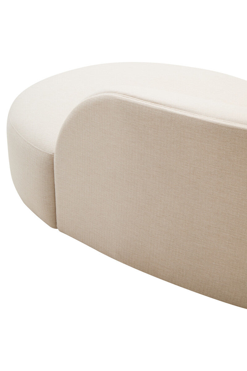 Orsina Ovada 3 Seater Curved Sofa – Cream Linen Upholstered Couch