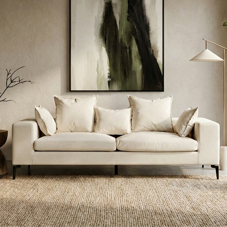 Orsina Avignon 3 Seater Sofa | Cream Textured Fabric Modern Couch