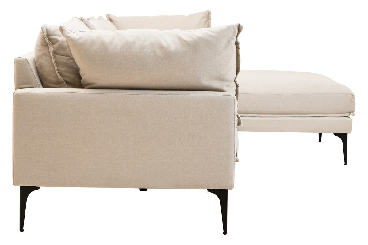 Orsina Comfee 3 Seater Right Chaise Sofa – Cream Minimalist Sectional