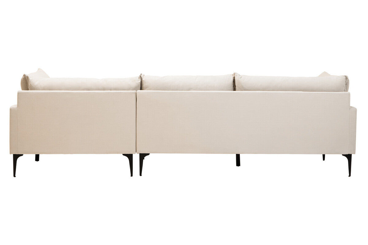 Orsina Comfee 3 Seater Right Chaise Sofa – Cream Minimalist Sectional