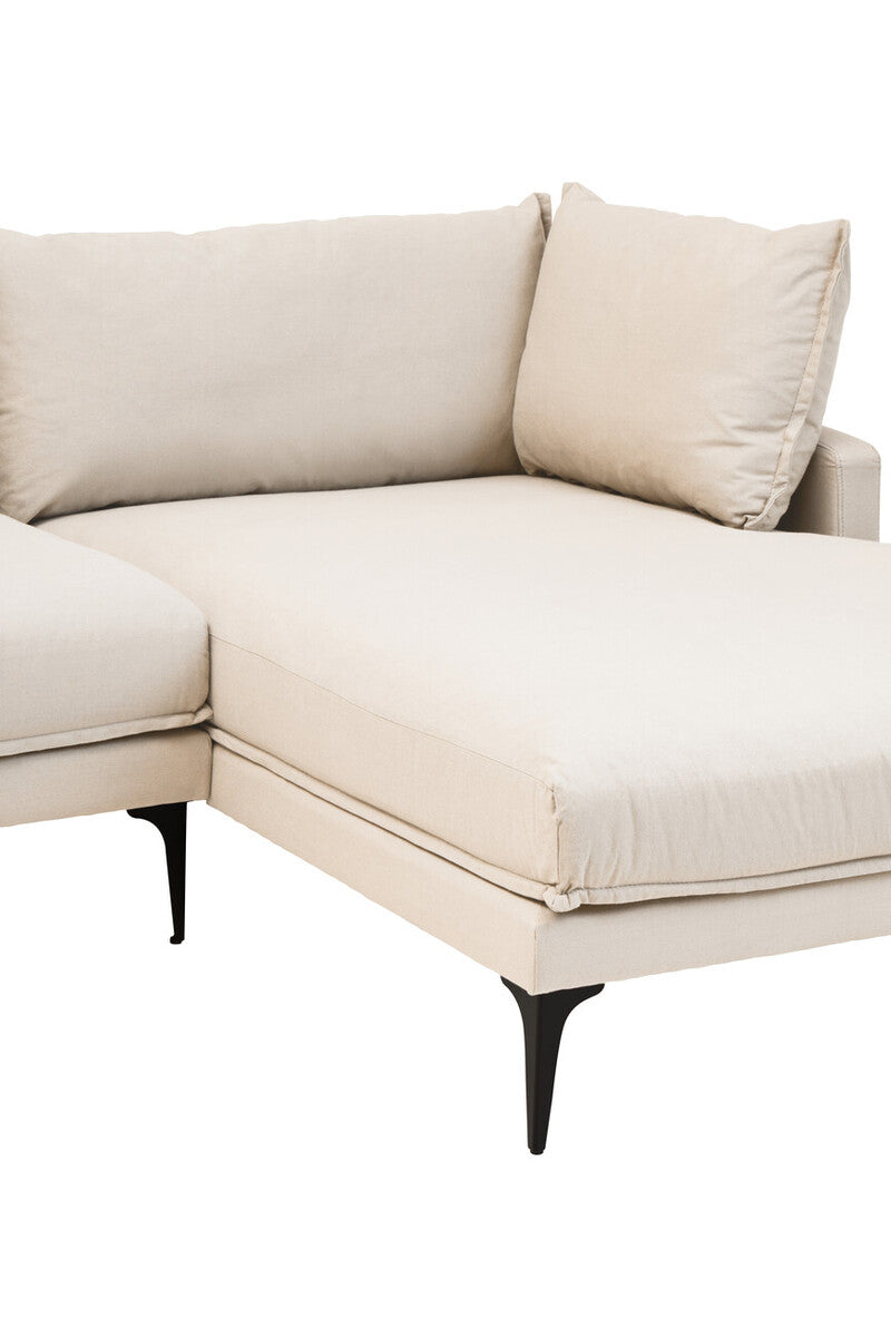 Orsina Comfee 3 Seater Right Chaise Sofa – Cream Minimalist Sectional