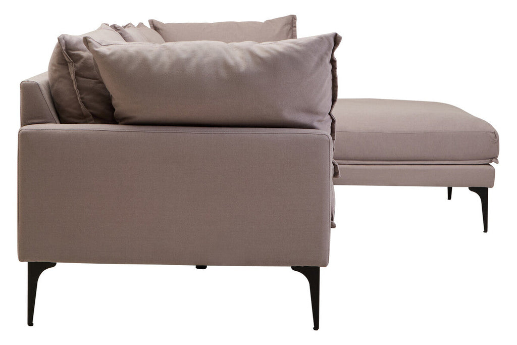 Orsina Troyes 3 Seater Grey Right Chaise Sofa | Modern Metal Legs
