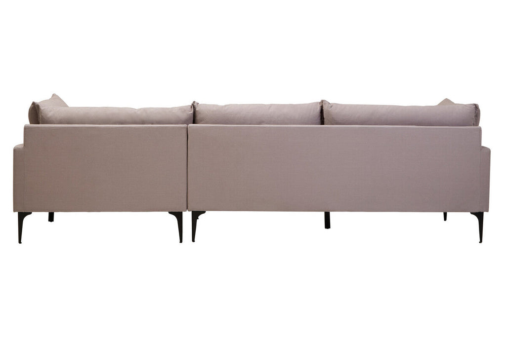 Orsina Troyes 3 Seater Grey Right Chaise Sofa | Modern Metal Legs