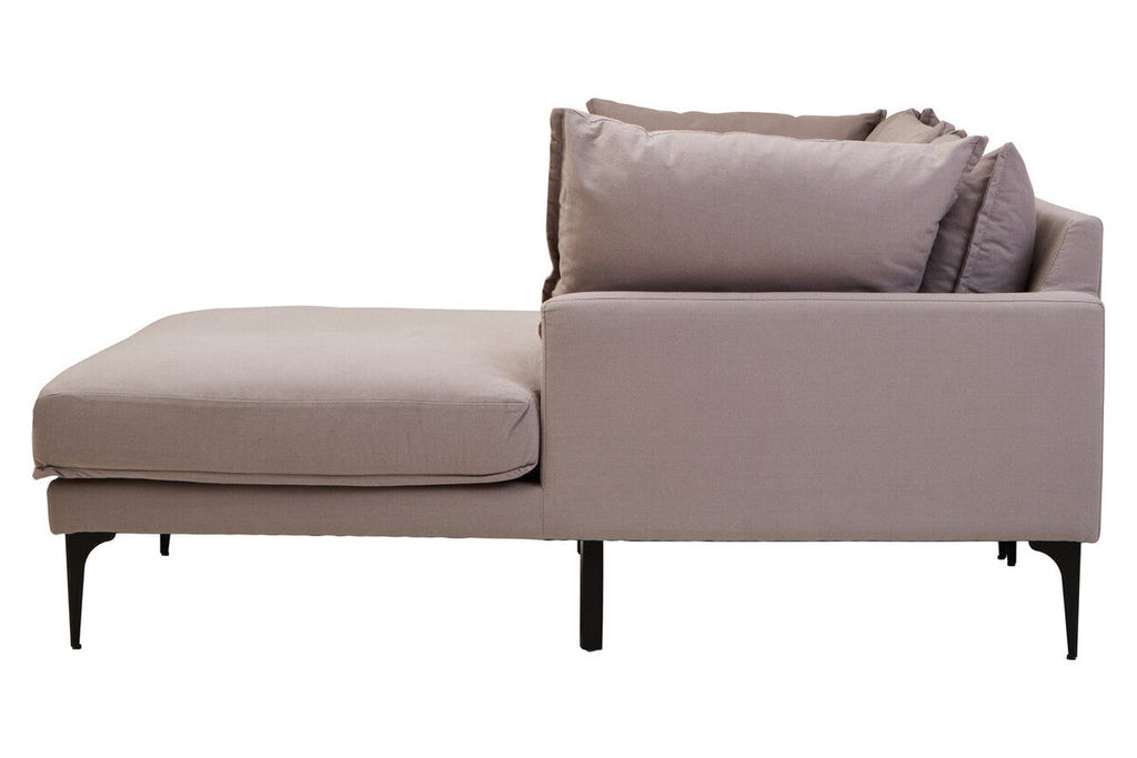 Orsina Troyes 3 Seater Grey Right Chaise Sofa | Modern Metal Legs