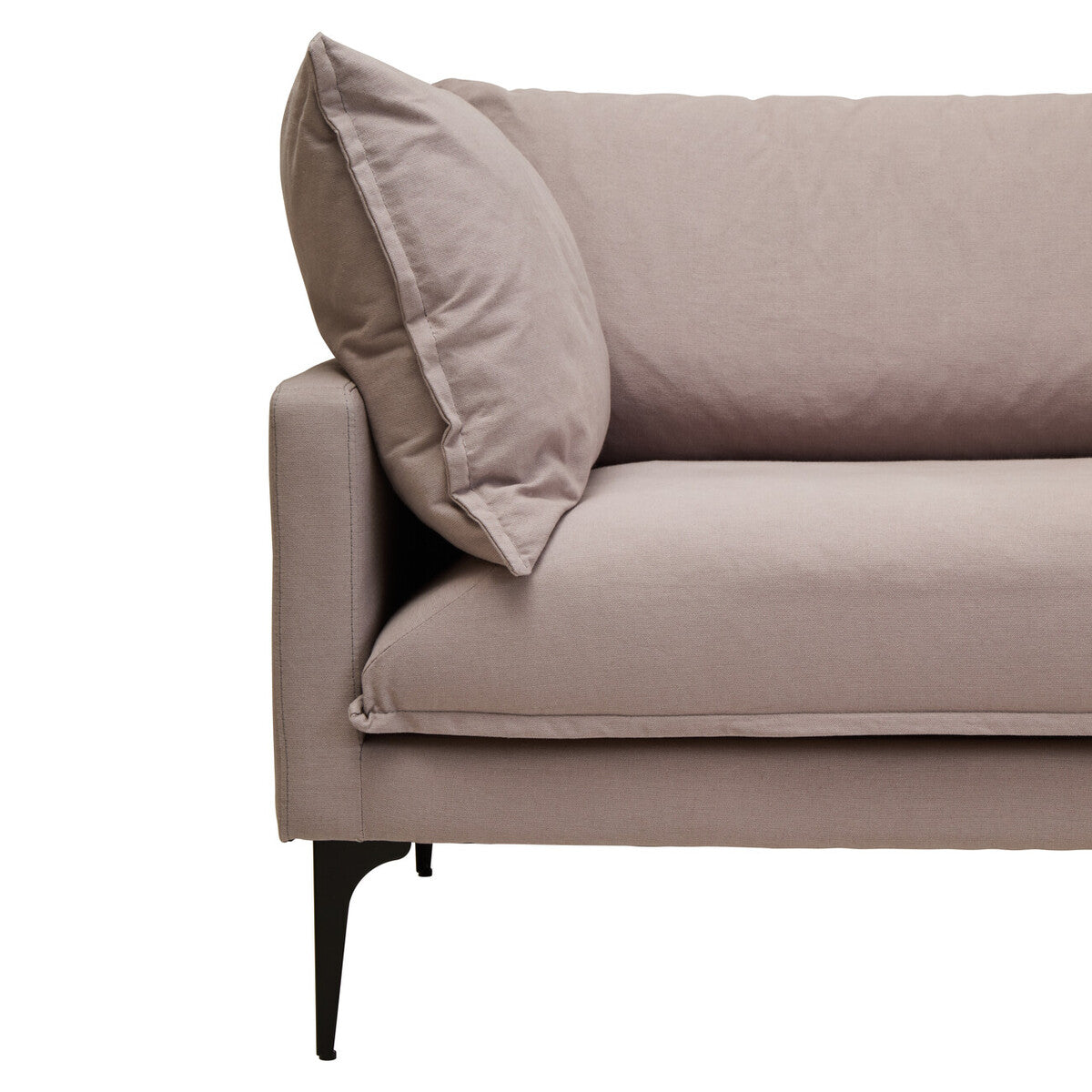 Orsina Troyes 3 Seater Grey Right Chaise Sofa | Modern Metal Legs