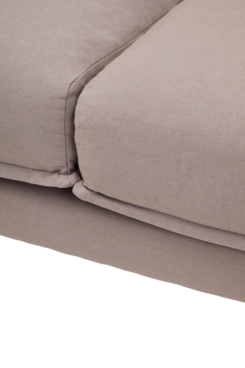 Orsina Troyes 3 Seater Grey Right Chaise Sofa | Modern Metal Legs