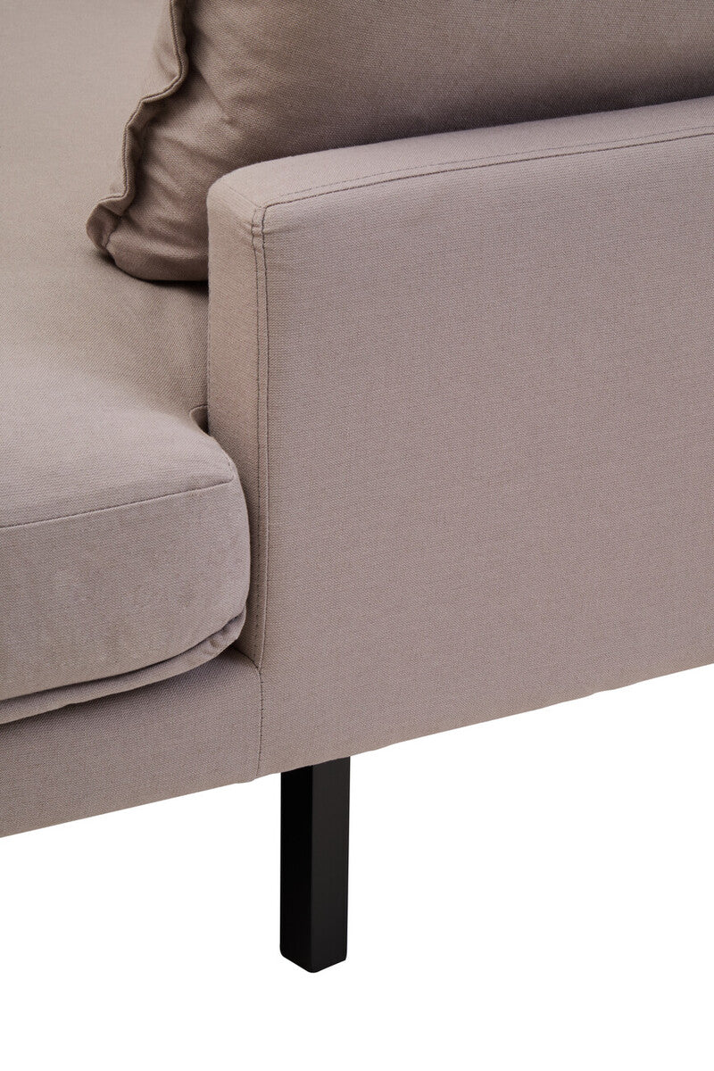 Orsina Troyes 3 Seater Grey Right Chaise Sofa | Modern Metal Legs