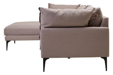 Orsina Troyes 3 Seater Left Chaise Sofa - Grey Minimalist Fabric