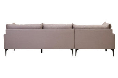 Orsina Troyes 3 Seater Left Chaise Sofa - Grey Minimalist Fabric