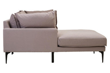 Orsina Troyes 3 Seater Left Chaise Sofa - Grey Minimalist Fabric