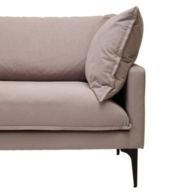 Orsina Troyes 3 Seater Left Chaise Sofa - Grey Minimalist Fabric