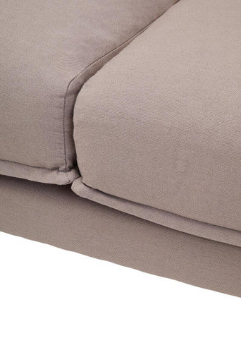 Orsina Troyes 3 Seater Left Chaise Sofa - Grey Minimalist Fabric