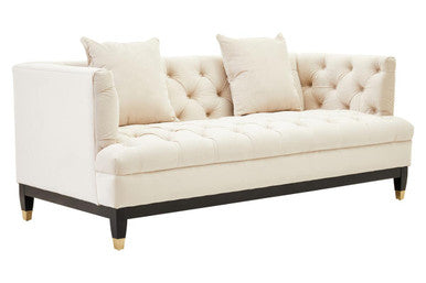 Orsina Sefira 2-Seater Ivory Fabric Sofa – Tufted Modern Loveseat