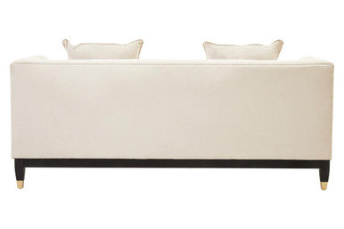 Orsina Sefira 2-Seater Ivory Fabric Sofa – Tufted Modern Loveseat