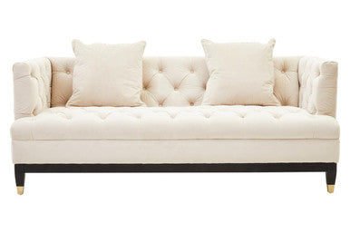 Orsina Sefira 2-Seater Ivory Fabric Sofa – Tufted Modern Loveseat