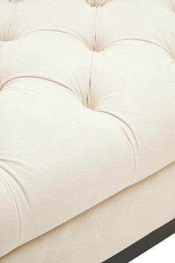 Orsina Sefira 2-Seater Ivory Fabric Sofa – Tufted Modern Loveseat