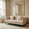 Orsina Sefira 2-Seater Ivory Fabric Sofa – Tufted Modern Loveseat