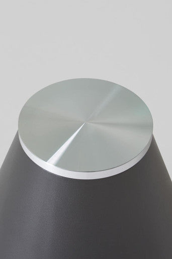 Orsina Azalea Round Glass Coffee Table – Black Conical Metal Base