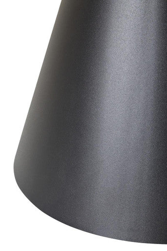 Orsina Azalea Round Glass Coffee Table – Black Conical Metal Base