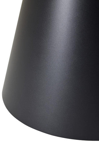 Orsina Azalea Round Glass Dining Table – Black Metal Conical Base