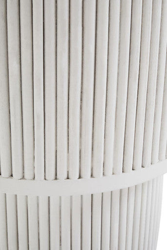 Orsina Whitewashed Mango Wood Side Table – Ridged Column Base