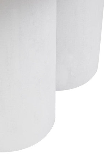 Orsina Walsa Round Mango Wood Coffee Table – Whitewash Column Base