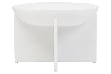 Orsina Walsa Round Mango Wood Coffee Table – Whitewash Pedestal Base