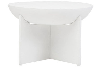 Orsina Walsa Round Mango Wood Coffee Table – Whitewash Pedestal Base