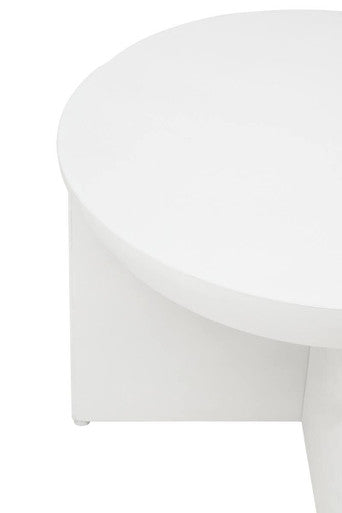 Orsina Walsa Round Mango Wood Coffee Table – Whitewash Pedestal Base