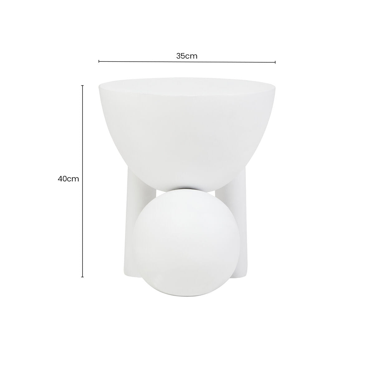 Orsina Walsa Round Mango Wood Side Table – Whitewash Sculptural Base