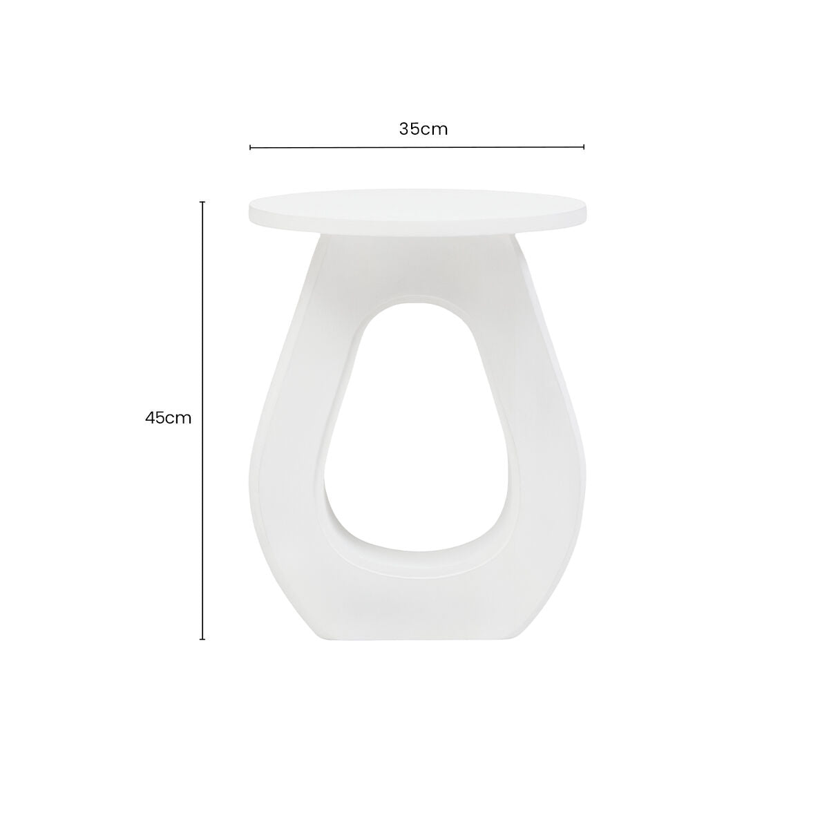 Orsina Whitewash Mango Wood Accent Table with Horseshoe Base